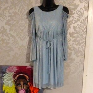 Speechless Blue Cut Out Ruched Sundress for Prom